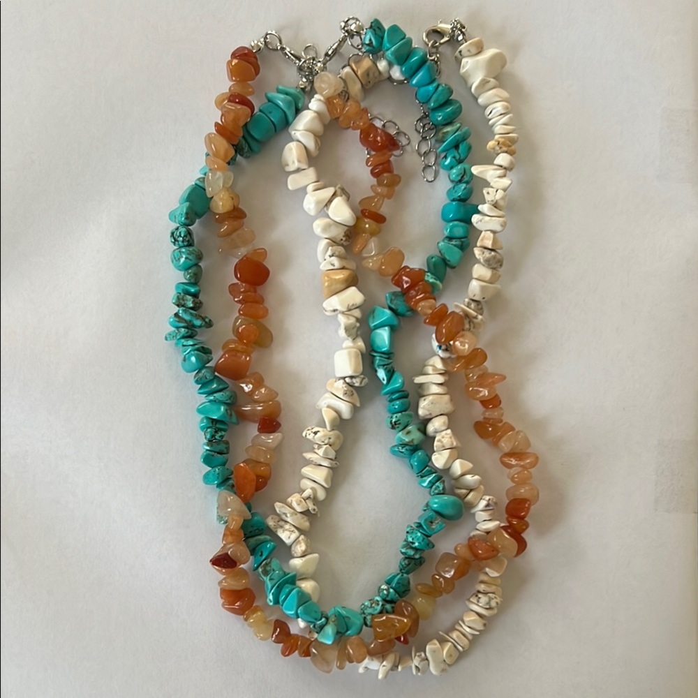 3 pcs. Gemstone Beaded Necklace